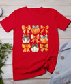 Coquette Bow Pumpkin Season Thanksgiving Autumn Fall Leaves T-Shirt