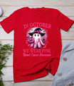 In October We Wear Pink Ghost Witch Breast Cancer Awareness T-Shirt