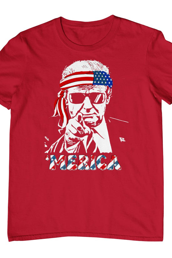 'Merica Trump Happy 4th Of July Trump American Flag T-Shirt