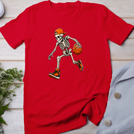 Funny Skeleton Playing Basketball Halloween Men Boys Kids T-Shirt