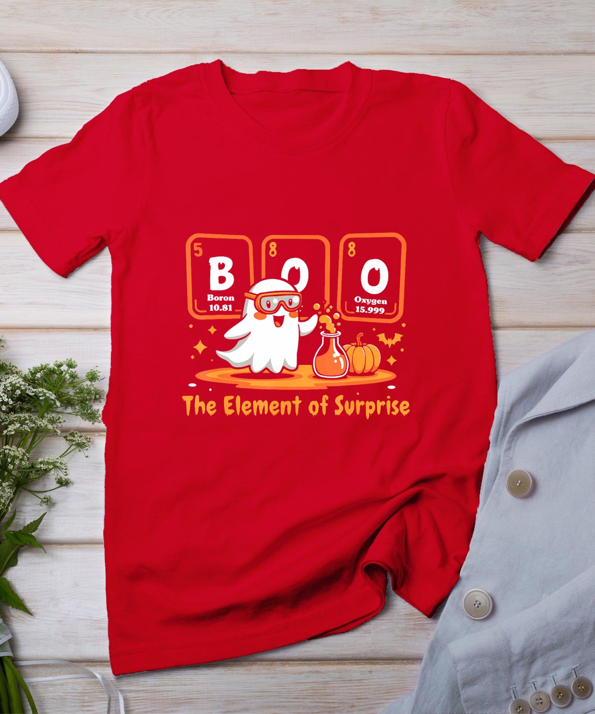 Chemistry Boo The Element Of Surprise Cute Chemist Halloween T-Shirt