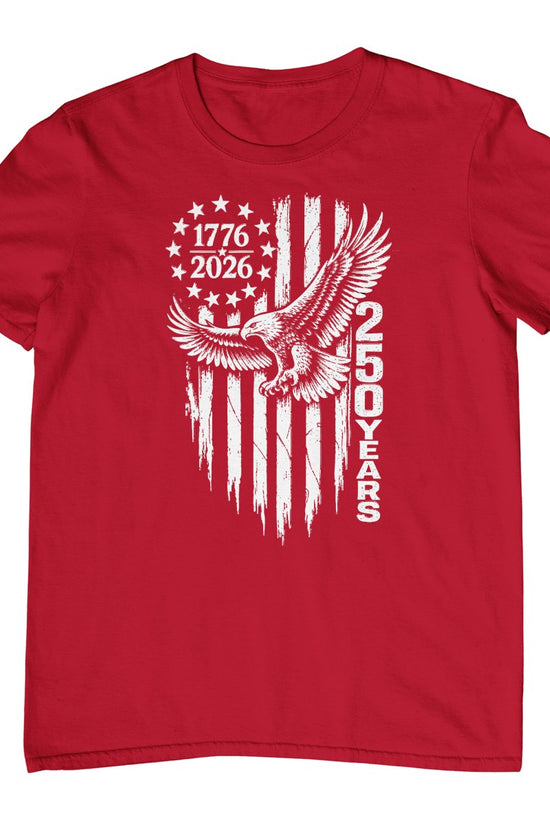 1776 2026 250 Years Patriotic Eagle American Flag T-Shirt