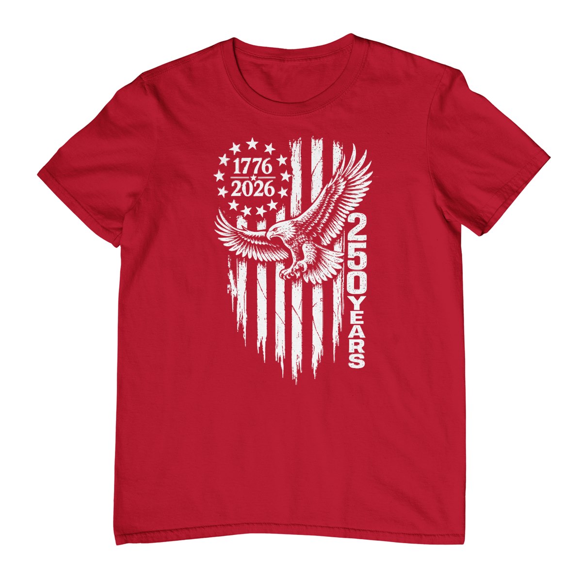 1776 2026 250 Years Patriotic Eagle American Flag T-Shirt