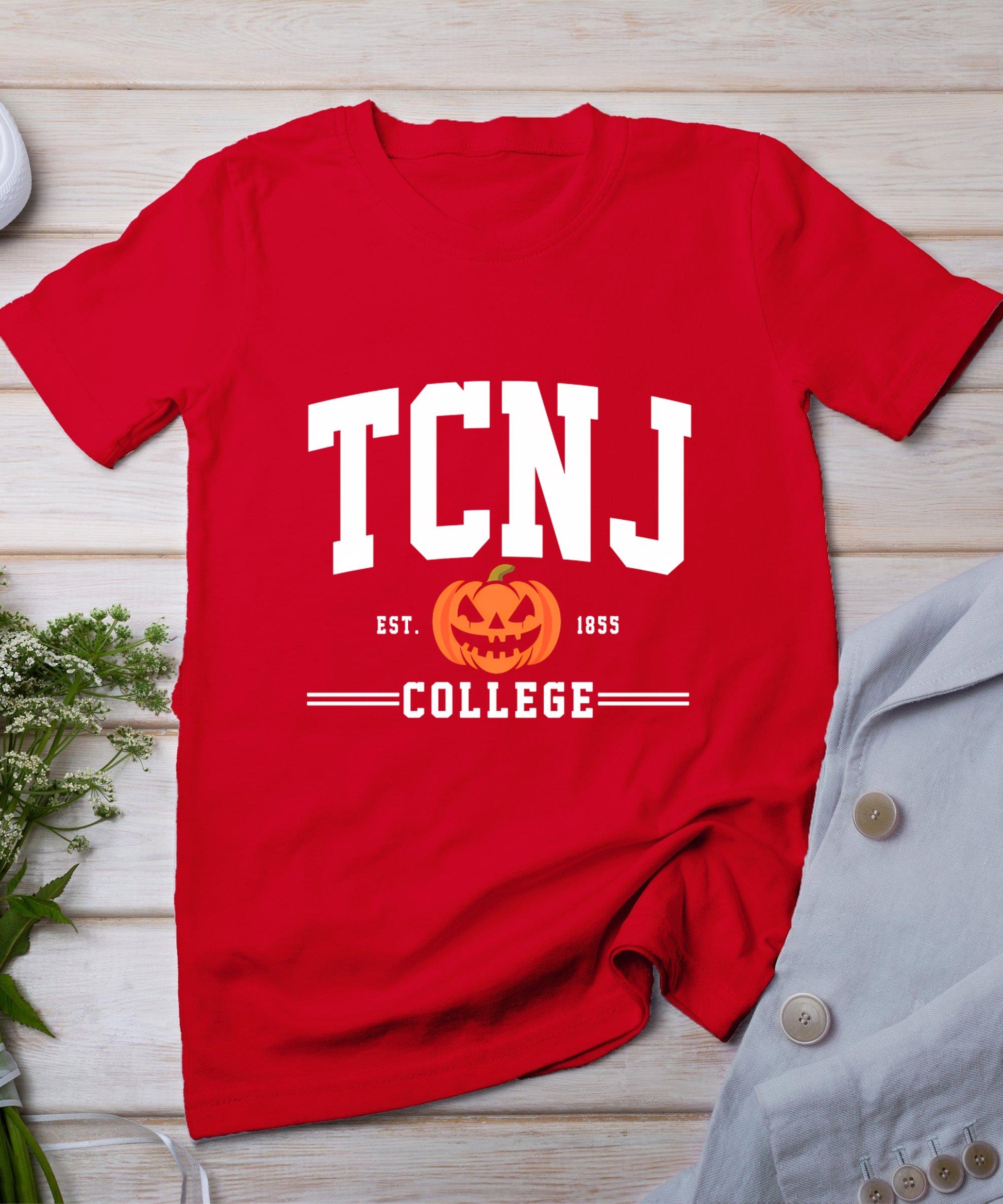 Tcnj The College Of New Jersey Arch Halloween Design Vintage T-Shirt