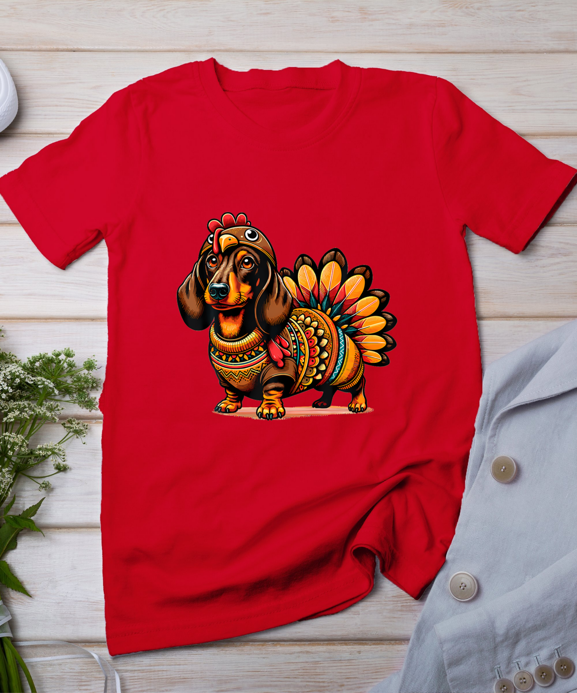 Dachshund Dog Weiner Turkey Costume T-Shirt