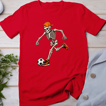 Funny Skeleton Playing Soccer Halloween Men Boys Kids T-Shirt