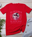 October We Wear Pink Breast Cancer Awareness Halloween Ghost T-Shirt