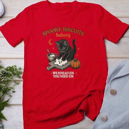 Retro Funny Spooky Biscuits Club Cat Lovers Pastry Halloween T-Shirt