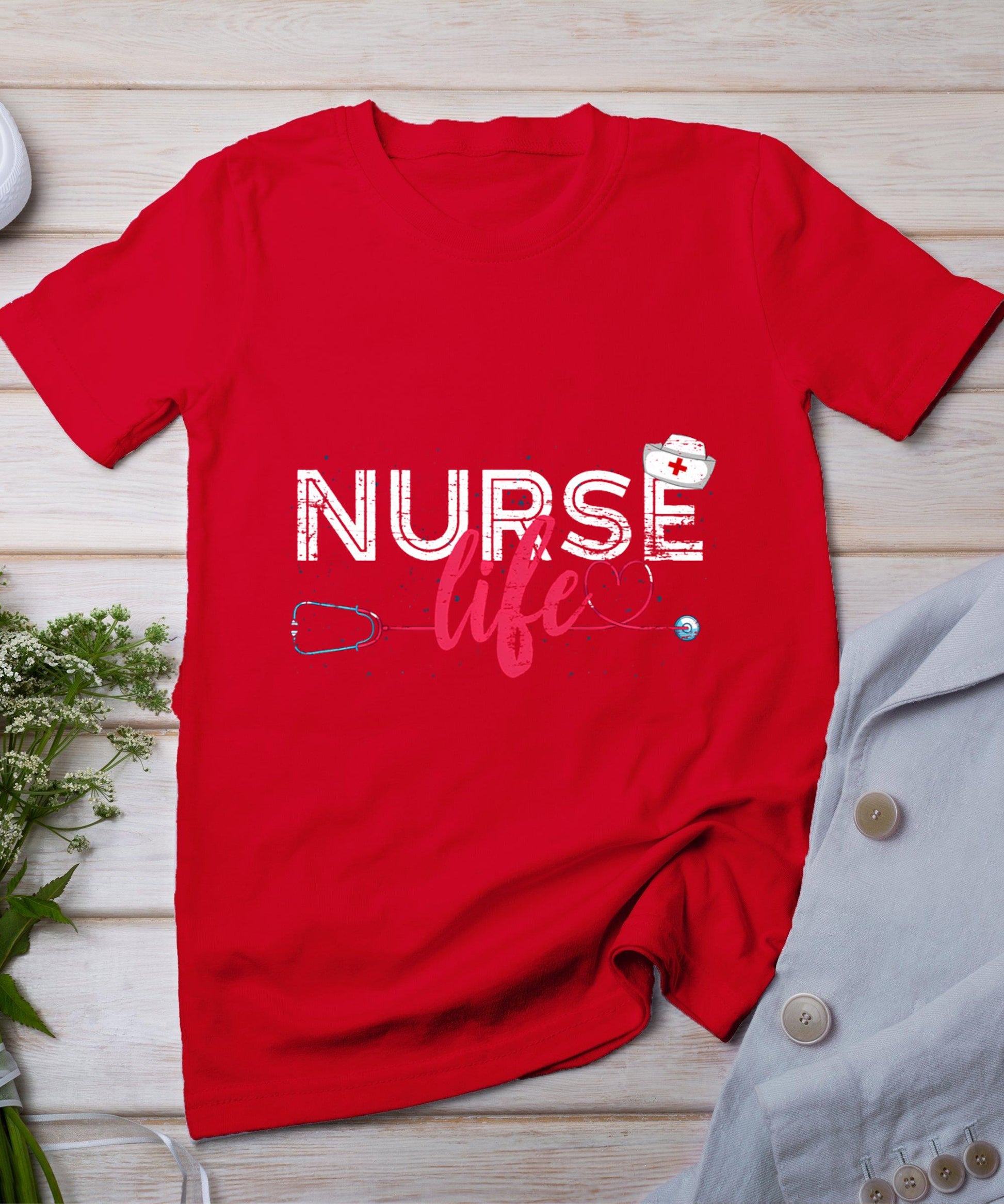 Nurse Life Hospital Lpn Stethoscope Healthcare Nursing Nurse T-Shirt