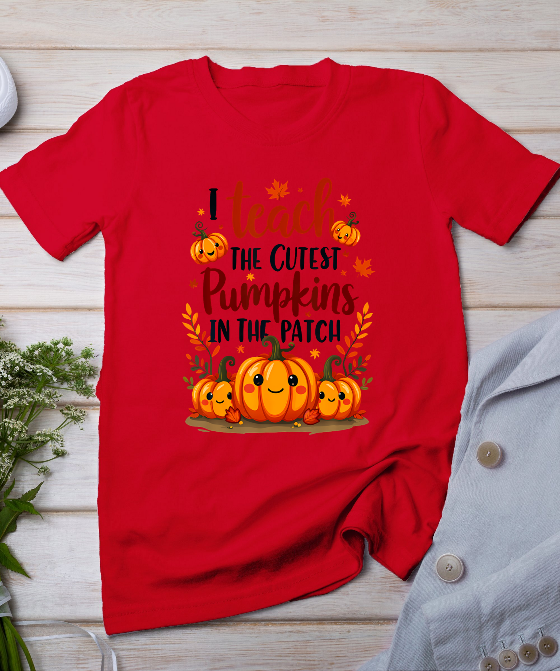 I Teach The Cutest Pumpkins In The Patch For Kids Women T-Shirt