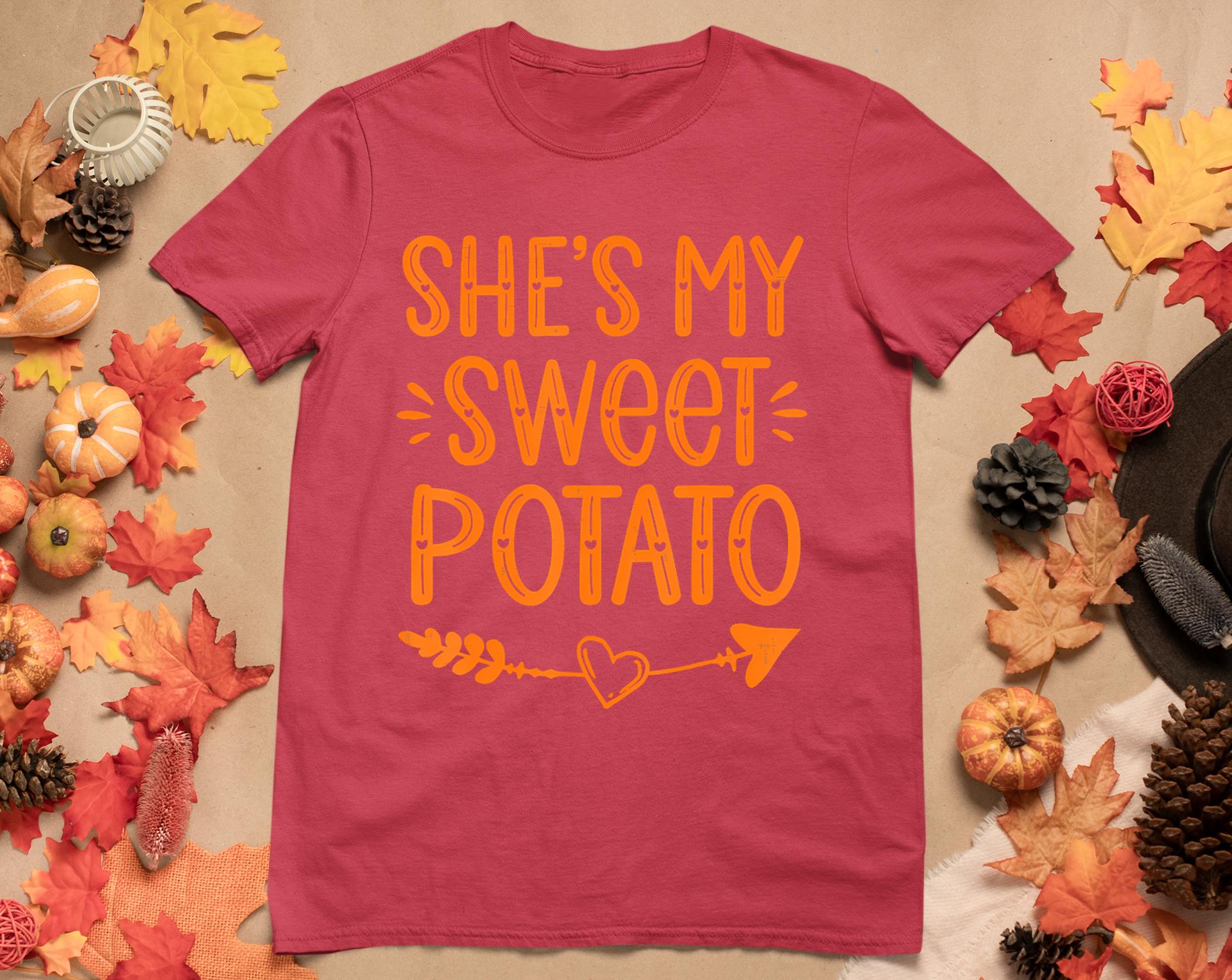 Thanksgiving Matching Couples She's My Sweet Potato I Yam T-Shirt