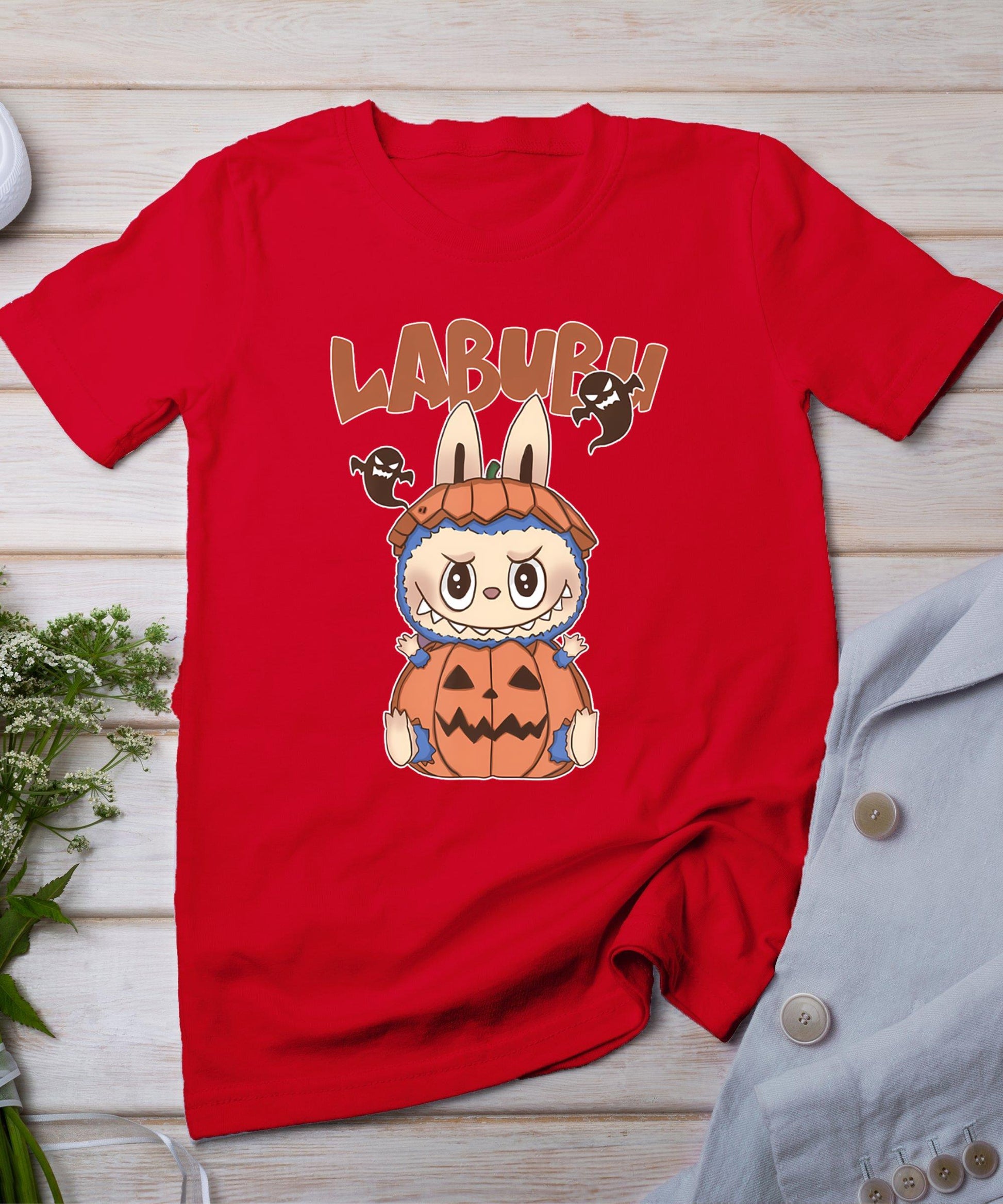 Funny Halloween Labubu Lover Labu In Pumpkin T-Shirt