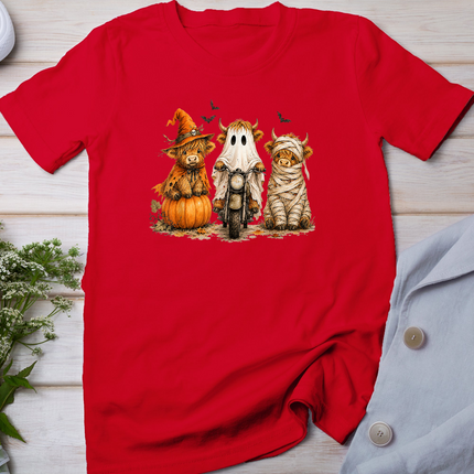 Halloween Highland Cow, Spooky Highlander Cow Fall T-Shirt