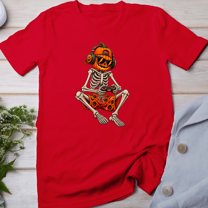 Halloween Skeleton Gamer Video Gaming Shirts Men Boys Teens T-Shirt