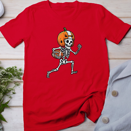 Skeleton American Football Player Spooky Sports Graphic Kids T-Shirt
