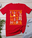 Fall In Love With Music Groovy Thanksgiving Music Teacher T-Shirt