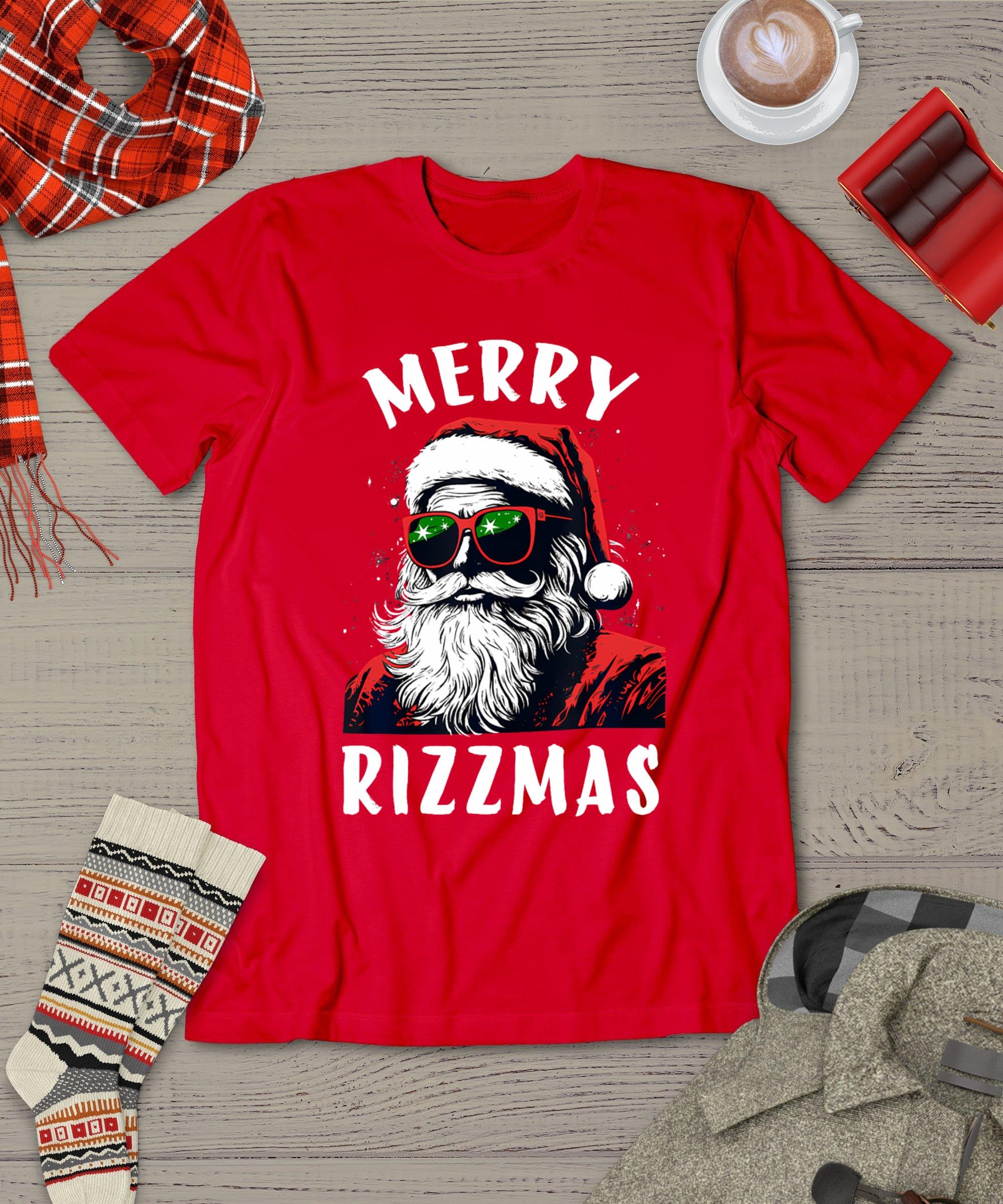 Funny Merry Rizzmas Christmas Rizz Santa Claus Charisma Cool T-Shirt