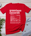 Thanksgiving Christmas Green Bean Casserole Nutritional Fact T-Shirt