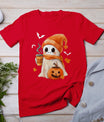 Cute Ghost Drinking Coffee Halloween Ghost Ice Coffee Womens T-Shirt