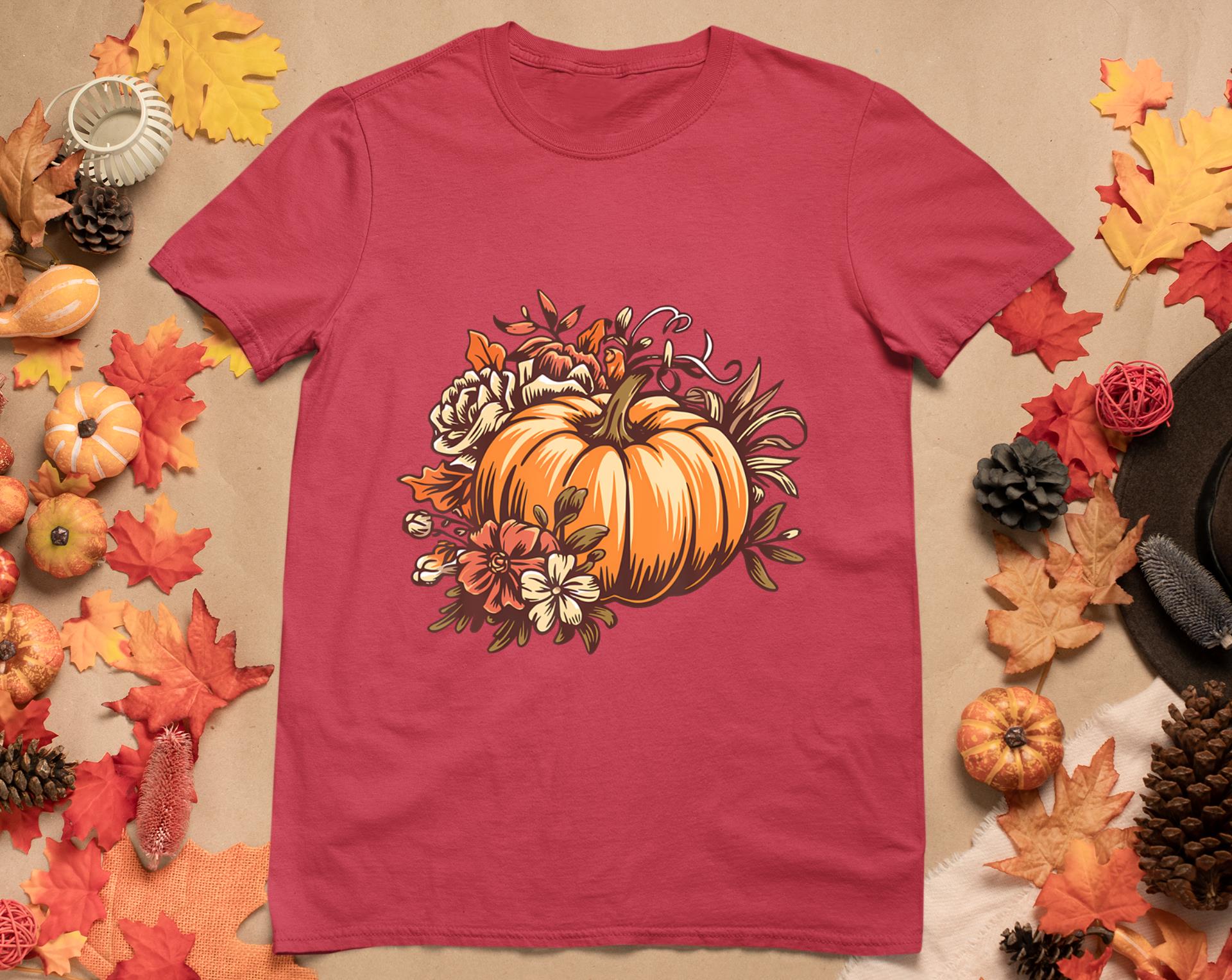 Fall Shirt Women Vintage Pumpkin Autumn Graphic Thanksgiving T-Shirt