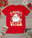 Vintage Groovy Santa Claus Christmas Vibes Womens Kids Girls T-Shirt