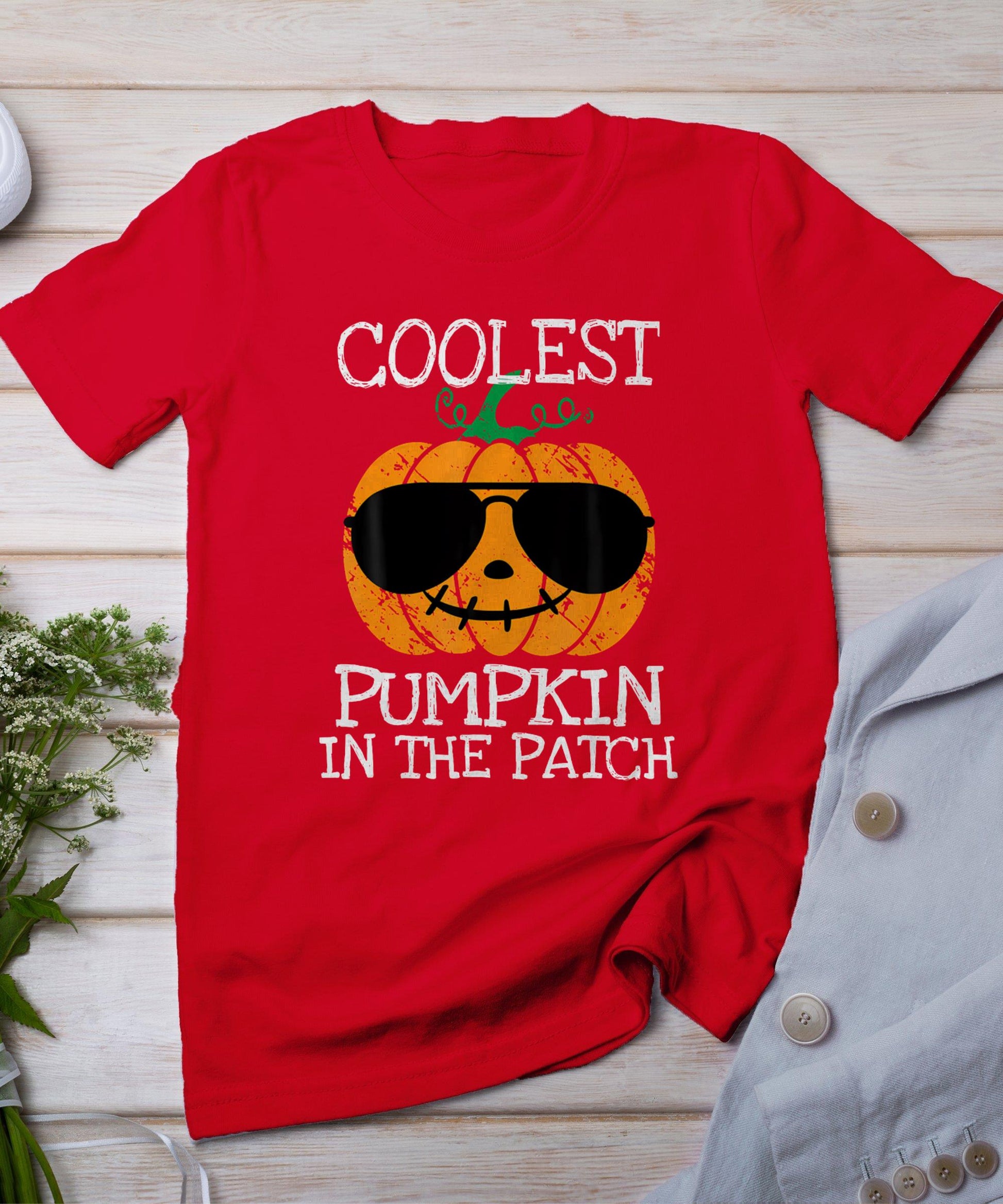 Kids Coolest Pumpkin In The Patch Halloween Boys Girls Teens T-Shirt