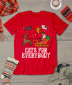 Cats For Everybody Christmas Cat Funny Xmas Women Santa T-Shirt