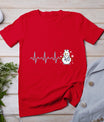 Heartbeat Nurse Snowman Nurse Christmas T-Shirt