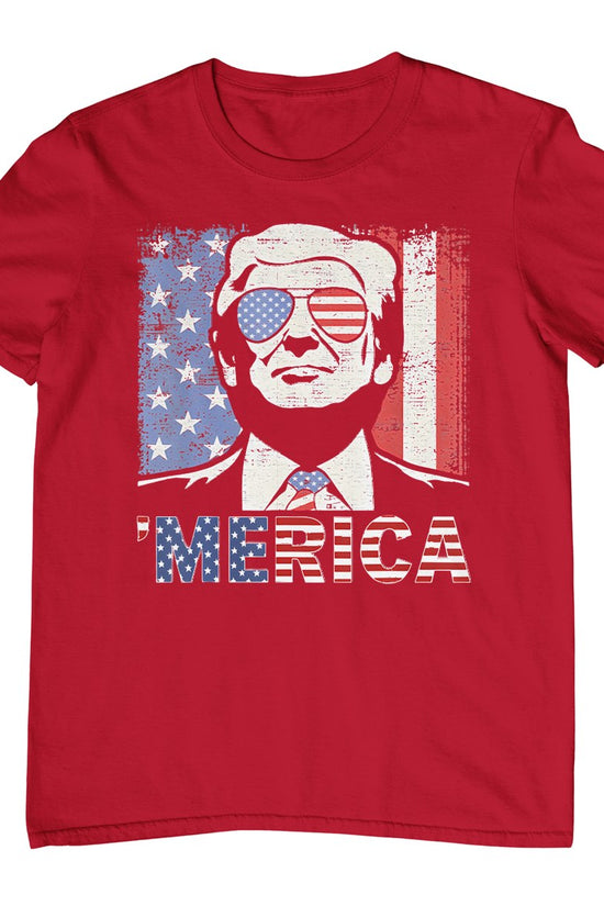 'Merica Trump Happy 4th Of July Trump American Flag T-Shirt