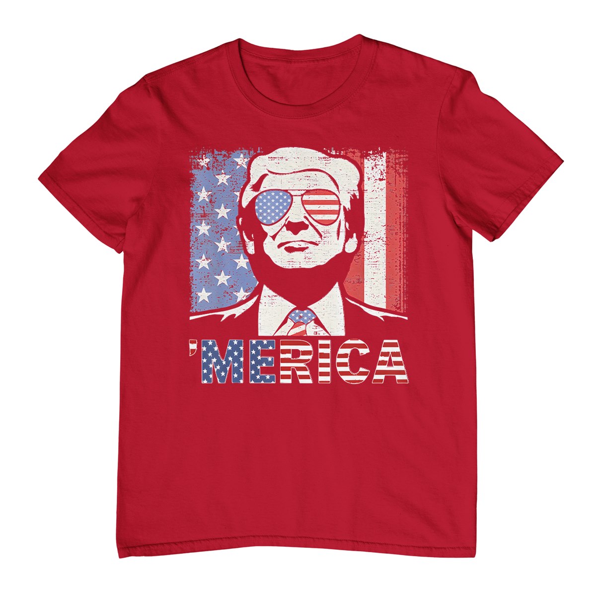 'Merica Trump Happy 4th Of July Trump American Flag T-Shirt