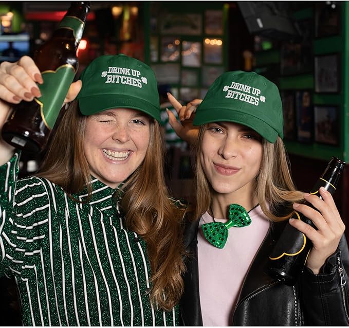 St Patricks Day hat Green Baseball Cap Shamrock Embroidered for Man Women Funny