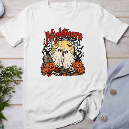 Nightmare On Main Street Vintage Ghosts Creepy Halloween Nig T-Shirt
