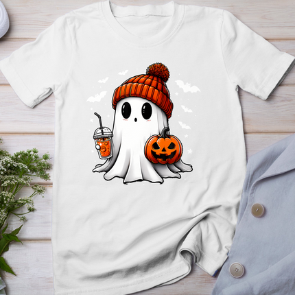 Cute Halloween Ghost Drink Pumpkin T-Shirt