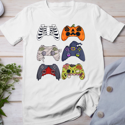 Halloween Skeleton Zombie Gaming Controllers Mummy Boys Kids T-Shirt