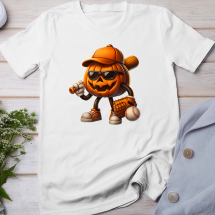 Spooky Jack O lantern Baseball Halloween Costumes Mens Boys T-Shirt