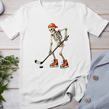 Skeleton Ice Hockey Halloween Costume Men Boys Kids Tee T-Shirt