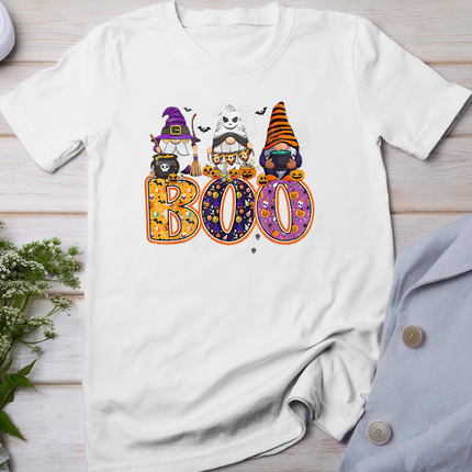 Funny Boo Witch Sipders Pumpkins Happy Halloween Gnome T-Shirt