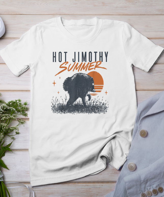 Hot Jimothy Summer Funny Jimothy Meme Viral Vintage Sunset T-Shirt