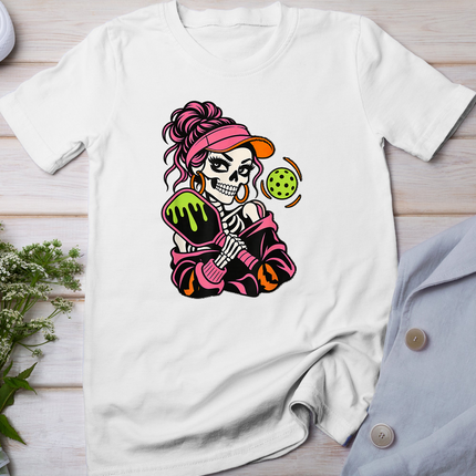 Halloween Pickleball Skeleton Girls Women Halloween T-Shirt