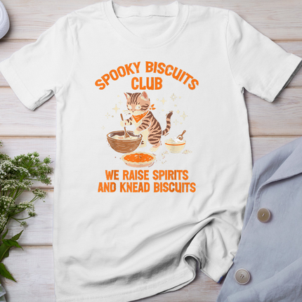 Halloween Cat Spooky Biscuits Club Costume Women Girls Kids T-Shirt