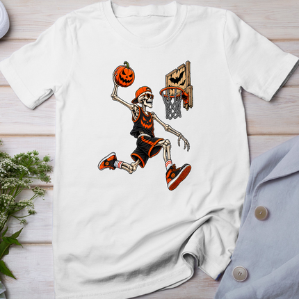 Funny Skeleton Basketball Player Halloween Shirts Men Boys T-Shirt