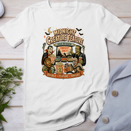 Retro 90s Vampire Frankenstein Midnight Creature Feature T-Shirt