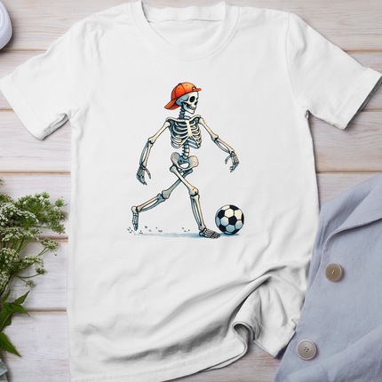 Skeleton Soccer Halloween Costume Funny Men Boys Kids Tee T-Shirt