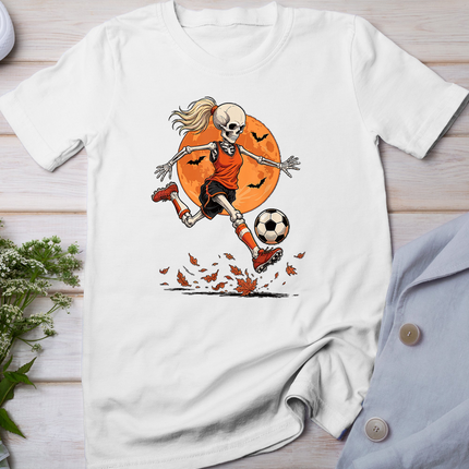 Halloween Soccer Skeleton Girl Player Spooky Soccer Team T-Shirt